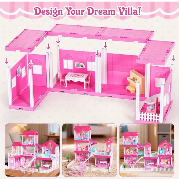 BNIB Pink Doll House for Girls - Picture 7 of 8